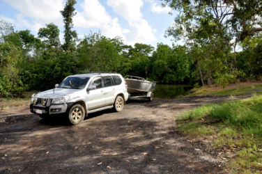 Launching-tinnie-for-a-crabbing-trip-nearby